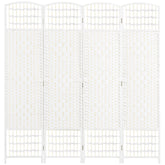 HOMCOM 4 Panel Folding Room Divider, Privacy Screen, Freestanding Paravent Partition Separator for Living Room, Bedroom and Office, 160 x 170cm, White