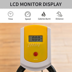 Kozy Exercise Bike, with 6kg Flywheel Belt Drive, Adjustable Resistance, LCD Display - Yellow