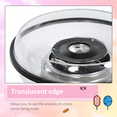 Kozy 450W Candy Floss Machine, Professional Automatic Cotton Candy Sweet Machine with Candyfloss Sticks, Spoon, Splash Guard, Non-Slip Base for Birthday Christmas Wedding Party, Funfair Style, White