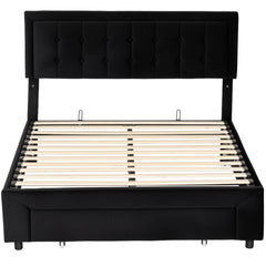 Kozy - Double Ottoman Bed Frame, with Front Drawer - Black