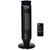 HOMCOM Ceramic Tower Indoor Space Heater Electric Floor Heater w/ 2 Heat & Fan 1000W/2000W, Oscillation, Remote Control, Timer for Bathroom | Aosom UK