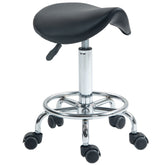 Kozy Salon Saddle Stool, Rolling Saddle Chair for Massage, Spa, Clinic, Beauty, Hairdressing and Tattoo, Black