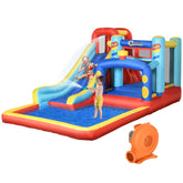 Kozy 4-in-1 Bouncy Castle, with Slide, Trampoline, Climbing Wall, Blower, Multicoloured