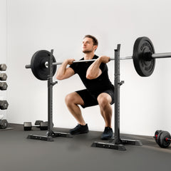 Kozy Adjustable Squat Rack, Weight Strength Training Bench Press Rack Weight Bench Supporter for Home Gym Exercise, Max Load 150kg, 124-154cm