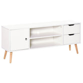 Kozy TV Stand for TVs up to 50", TV Console Cabinet with Open Storage Shelf and Drawers for Living Room, Entertainment Room and Bedroom, White