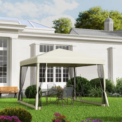 Kozy 3 x 3(m) Pop Up Gazebo with 4 Mesh Sides and Carry Bag, Height Adjustable Party Canopy Tent, Portable Garden Outdoor