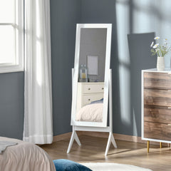 Kozy Full Length Mirror, Freestanding Adjustable Angle Dressing Mirror for Bedroom, Living Room, 148 x 47 cm, White