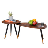 Kozy Set of Two Scandinavian-Style Coffee Tables - Walnut