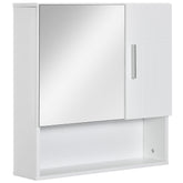 Kozy Bathroom Mirror Cabinet, Wall Mounted Storage Cupboard Organizer with Double Doors and Adjustable Shelf, White