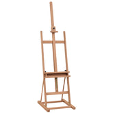 Kozy Wooden Easel Stand H-Frame Artist Easel with 171-230cm Adjustable Height and 0-80° Working Angles Beech Wood Art Easel for Displaying Painting Wedding Sign Nature Wood Finish