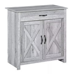Kozy Farmhouse Barn Door Sideboard Storage Cabinet Coffee Bar for LIVING Room – Grey Grain