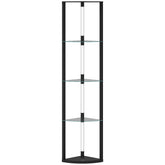 Kozy LED Floor Lamp with Shelves, Dimmable Standing Lamp with Foot Switch for Living Room, Bedroom, Black
