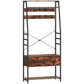 Kozy - 6-in-1 Industrial-Style Hallway Organiser - Brown/Black