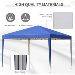 Outsunny 3 x 3M Garden Pop Up Gazebo Marquee Party Tent Wedding Canopy (Blue) + Carrying Bag | Aosom UK