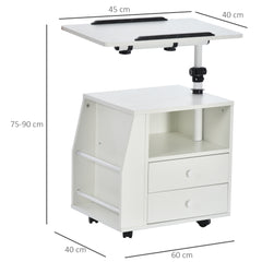 Kozy Functional Swivel Bedside Table End Table Side Table for Living Room Nightstand for Bedroom