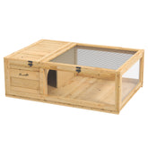 Kozy - Tortoise House, Small Reptile Wooden House, with Mesh Roofs, Side Panels, for Turtles, Lizards, Geckos and Snakes