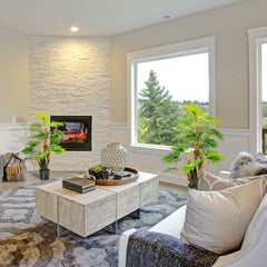 HOMCOM 2 Pack Artificial Plant Palm Tree in Pot, Fake Plants for Home Indoor Outdoor Decor, 135cm, Green | Aosom UK