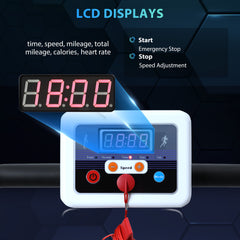 Kozy Folding Treadmill with Incline, Walking Pad Treadmill for Home, 1-10km/h Under Desk Running Machine with LCD Display and Wheels, No Assembly, White