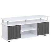 Kozy TV Cabinet Unit for TVs up to 50'' with Storage Shelf and Cupboards, Living Room Entertainment Center Media Console, Grey and White