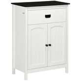 Kozy Bathroom Cabinet, Bathroom Storage Unit with Drawer, Double Door Cabinet, Adjustable Shelf for Living Room, White