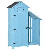 Kozy Wooden Shed, Garden Storage Cabinet with Log Store, Waterproof Asphalt Roof and Lockable Door, Narrow Tool Organizer, 130 x 55 x 180 cm