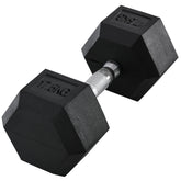 Kozy 17.5KG Single Rubber Hex Dumbbell Portable Hand Weights Dumbbell Home Gym
