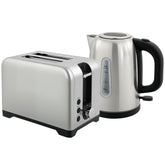 Kozy - Simple Polished Toaster and Kettle Set - Silver Tone