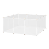 Kozy Pet Playpen DIY Small Animal Cage Open Enclosure Portable Plastic Fence 12 Panels for Hedgehog Bunny Chinchilla Guinea Pig White