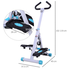 Kozy Stepper w/ Handle Hand Grip Workout Fitness Machine For Fitness Aerobic Exercise Home Gym White
