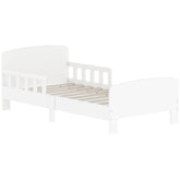 Kozy Toddler Bed, Kids Bed Frame with Safety Side Rails, Kids Bedroom Furniture for Ages 3-8 Years, White
