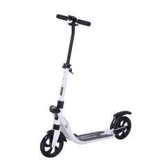 Kozy Folding Kick Scooter Hight-Adjustable Urban Scooter w/ Rear Brake, Double Shock Absorption System & 2 Big Wheels, For 14+ Teens Adult, White