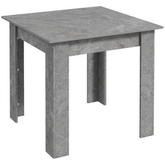 Kozy Square Dining Table, Modern Small Dining Table with Faux Cement Effect, Space Saving, Non-slip Foot Pads, Cement Grey