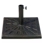 Outsunny 15kg Parasol Base Durable Patterned Colophony Garden Patio Square Umbrella Stand Base Stand Bronze | Aosom UK