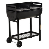 Kozy Steel 2-Grill Charcoal BBQ w/ Wheels Black