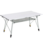 Kozy 4FT Folding Aluminium Picnic Table Portable Camping BBQ Table Roll Up Top Mesh Layer Rack with Carrying Bag