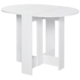Kozy Space-saving Drop Leaf Table, Folding Dining Table for Small Space, Kitchen, Dining Room, White