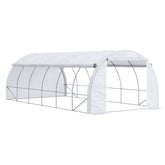 Kozy 6 x 3 x 2 m Polytunnel Greenhouse with Roll-up Side Walls, Walk-in Grow House Tent with Steel Frame, Reinforced Cover, Zipped Door and 12 Mesh Windows for Garden, White