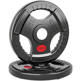 Kozy Olympic Weight Plates, 2"/5cm Weight Disc Pair with Tri-Grips, 2 x 10kg Dumbbell Plates for Weightlifting and Strength Training Home Gym Fitness Workout, Black