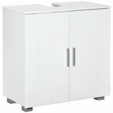 Kozy Pedestal Under Sink Cabinet, Modern Bathroom Vanity Unit, Storage Cupboard with Double Doors, Adjustable Shelf, White