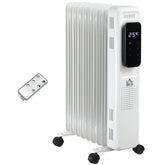 Kozy 2000W Oil Filled Radiator, 9 Fin Portable Electric Heater with LED Display, 24H Timer, 3 Heat Settings, Adjustable Thermostat, Safety Cut off, Remote Control, White