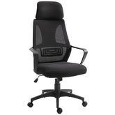 Kozy High Back Office Chair with Headrest, Adjustable Height, Mesh Material for Office Use, Black