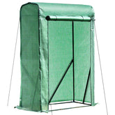 Outsunny Greenhouse Sanctuary: Zipper-Entry Plant Shelter for Verdant Nurturing, 100L x 50W x 150H cm, Emerald Green | Aosom UK