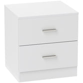 Kozy Modern Bedside Table, Beside Cabinet with 2 Drawers, for Bedroom, Living Room, White