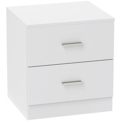 Kozy Modern Bedside Table, Beside Cabinet with 2 Drawers, for Bedroom, Living Room, White