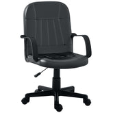 HOMCOM Swivel Executive Office Chair, PU Leather Computer Desk Chair, Gaming Seater, Home Office Chair, Ergonomic Design, Black | Aosom UK
