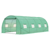 Kozy Walk-in Polytunnel Greenhouse, Outdoor Garden Tunnel Greenhouse Tent with Zipped Roll-Up Door and 8 Mesh Windows, 6 x 3M