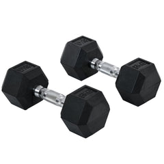 Kozy 2x8kg Hex Dumbbell Rubber Weights Sets Hexagonal Gym Fitness Lifting Home
