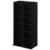 Kozy 204 CD Media Display Shelf Unit Set of 2 Blu-Ray Tower Rack w/ Adjustable Shelves Bookcase Storage Organiser, Black