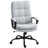 Kozy - Double Padded Linen-Look Office Chair - Light Grey