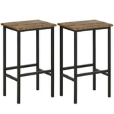 Kozy Industrial Bar Stools, Set of 2 Kitchen Breakfast Bar Chairs with Footrest, Counter Height Island Stools for Dining Area, Home Pub, Rustic Brown